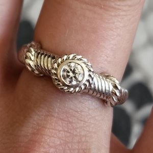 Judith Ripka Sterling Silver CZ Ring Size 8